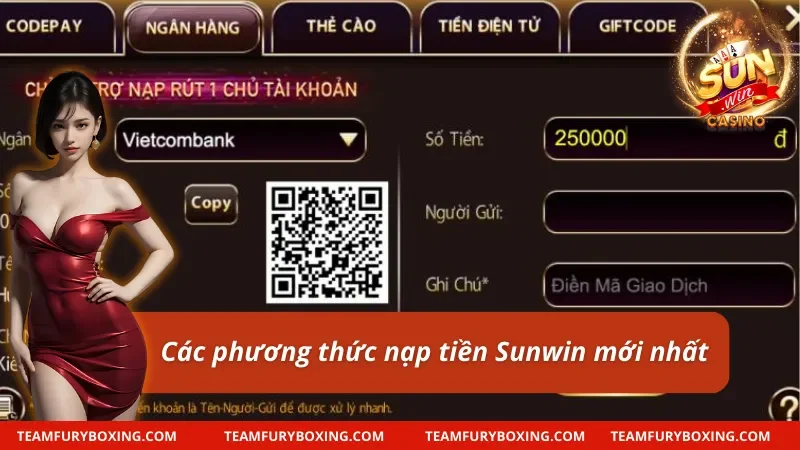 Hướng Dẫn Nạp Tiền Sunwin Nhanh Chóng & An Toàn 4 Nạp tiền tại Sunwin hỗ trợ đa dạng phương thức: ngân hàng, ví điện tử, thẻ cào.